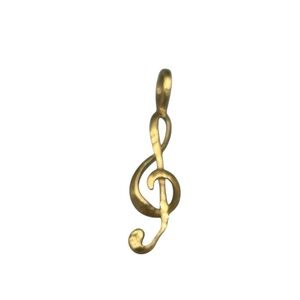 Vintage Gold Tone Treble Clef Music Note Charm | Musician Jewelry